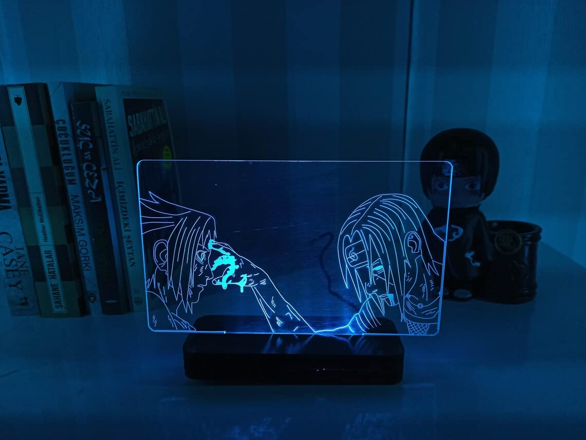 VYNES SasukeAndItachiFinalBattle005 Anime Led Night Lamp 16 Color Changing Light with Remote Control Desk Table Lamp(Acrylic, Multi, Pack of 1)