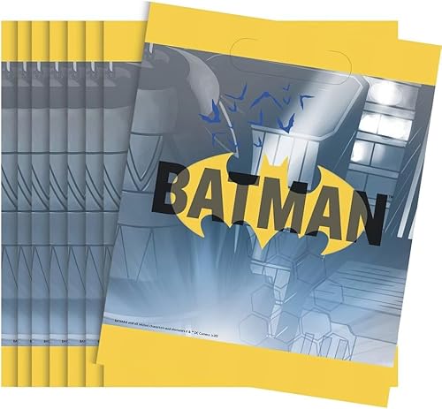 Batman - Bolsas de botín multicolor (paquete de 8), accesorio de superhéroe definitivo para cumpleaños y celebraciones