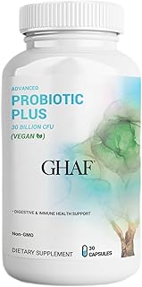 Advanced Probiotics Plus 30 Billion CFU, 10 Strains, 30 Billion CFU's, Targeted Release Probiotics for Digestive Health, Non-GMO, 30 V. Capsules, 30 Servings