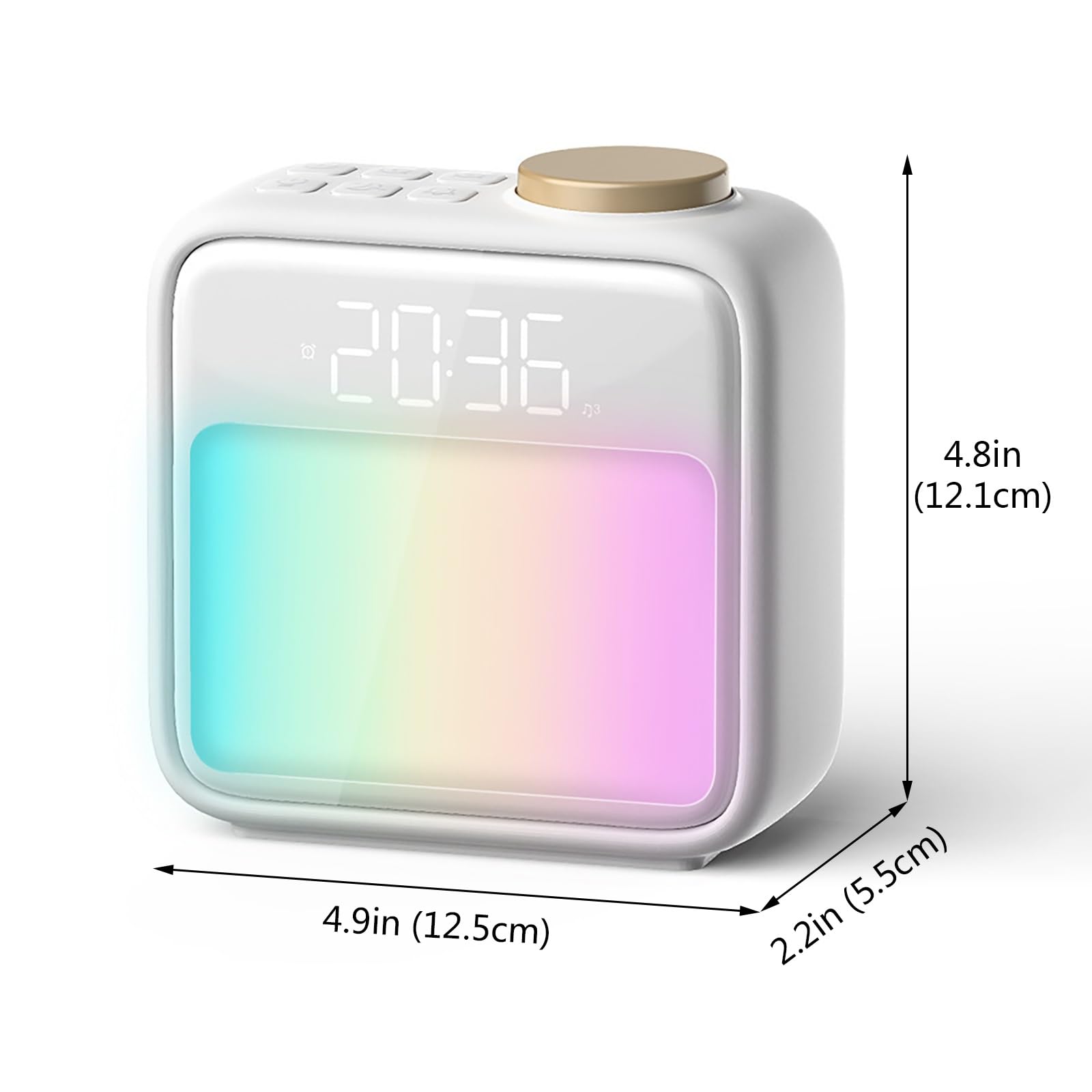 Wecklicht mit Sonnenaufgangssimulation, RGB-Stimmungslampe und Dual-Wecker, Dimmbare Nachttischlampe für Kinder/Erwachsene, Warmes Nachtlicht mit Speicherfunktion