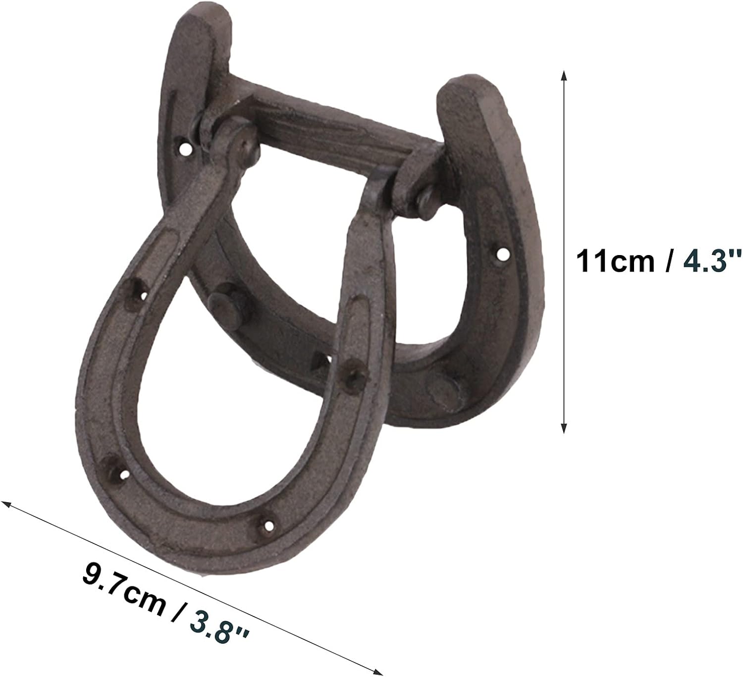 Front Door Knocker for Decoration Antique Gate Koncker with Screws, Indoor Outdoor Door Pull Horseshoe-Siron Door Knocker for Bedroom Garden