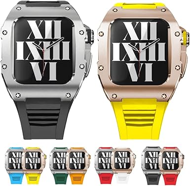 44 45mm apple watch メタル ラバーバンド カスタム 金属 最新 アップルウォッチ カスタム メタル ラバーバンド ブラック