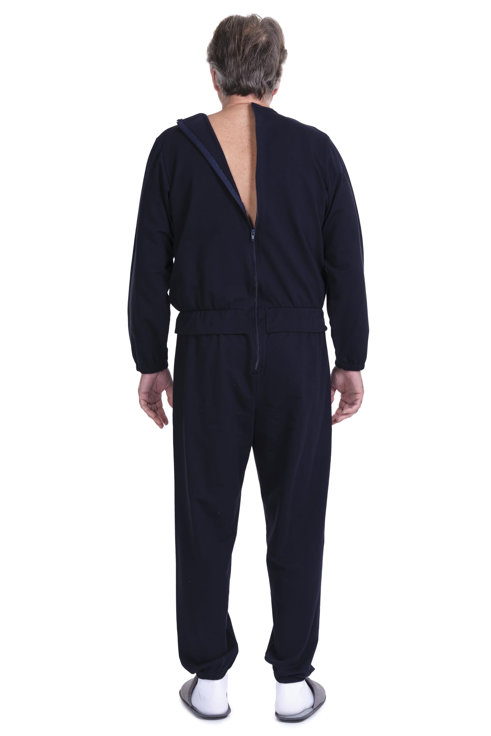 Combinaison d'hygiène pour personnes âgées, incontinence ou maladie d'Alzheimer - 9010 - Fermeture dorsale - 1 pièce, bleu, XL