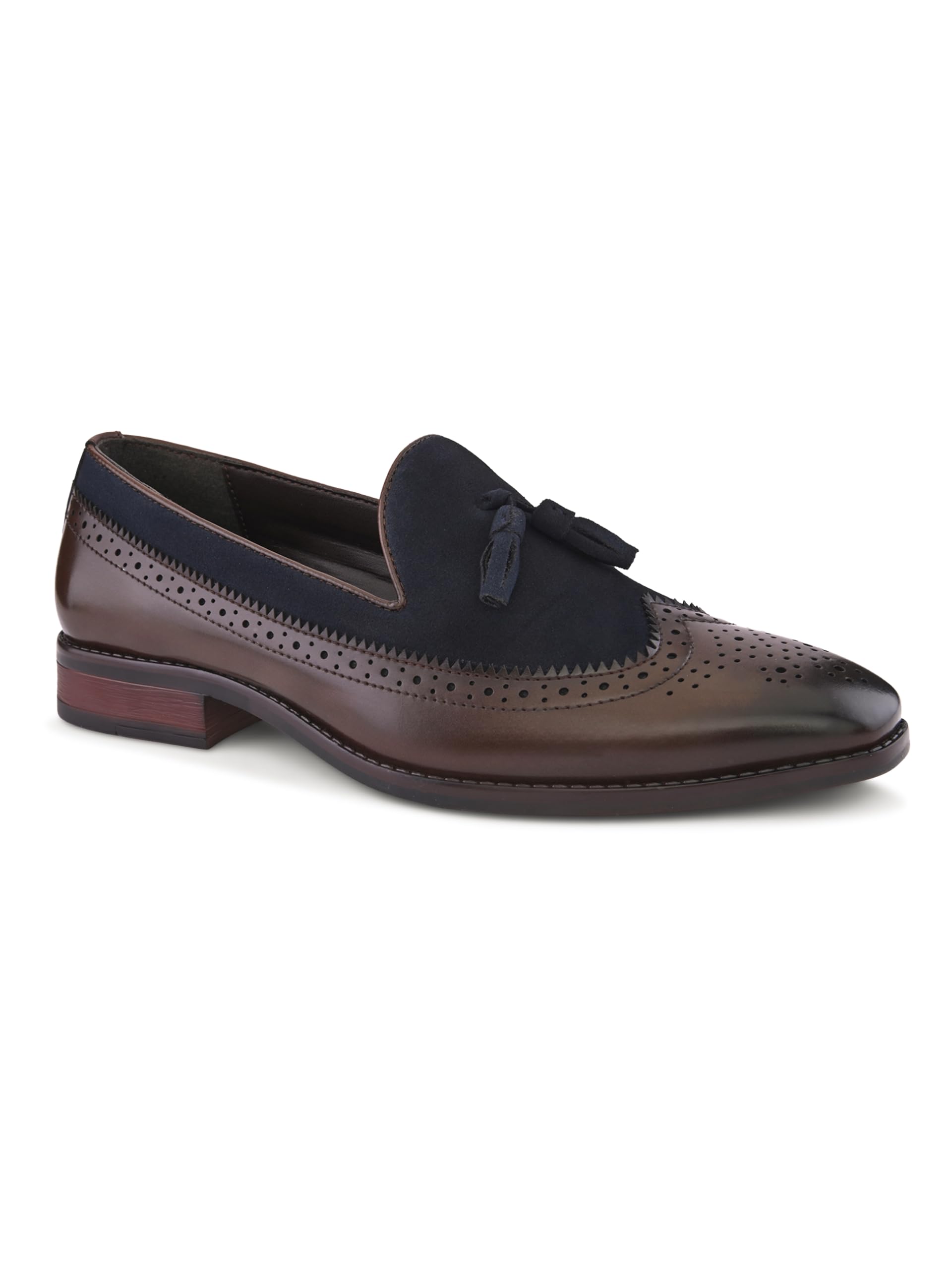Mens Loafers Stanphord Men Patent Formal Slip On Loafers Shoes | Textured Solid Moccasins Without Laces for Office TP 10172 BORDO-11-image-41