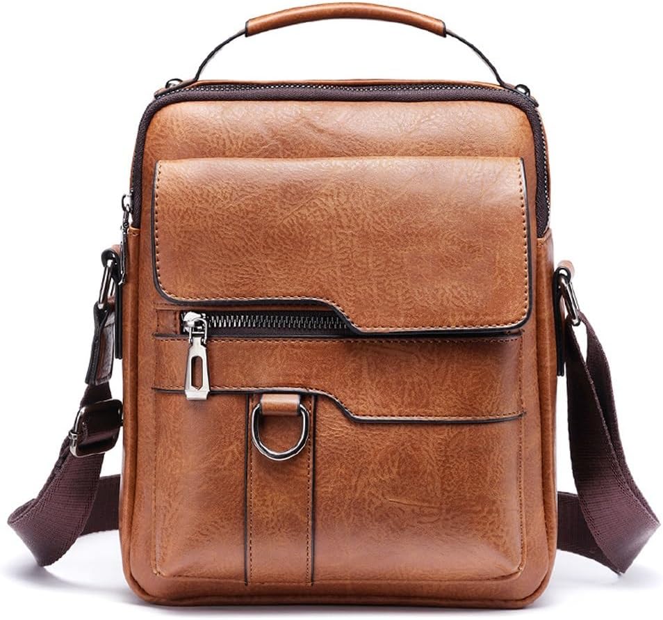 Men Shoulder Bag for 9.7" Men PU Leather Flaps Men's Business Flap Male Solid Messenger Bag