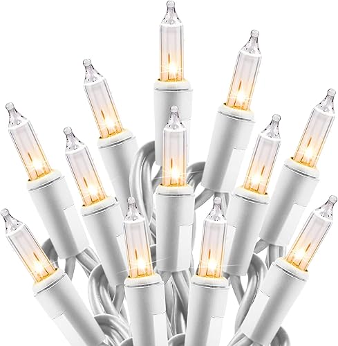 Miniatura 9 de Minetom Guirnalda de luces de Halloween para exteriores, 100 unidades, 25 pies, bombilla incandescente, mini luces para Navidad, guirnalda de