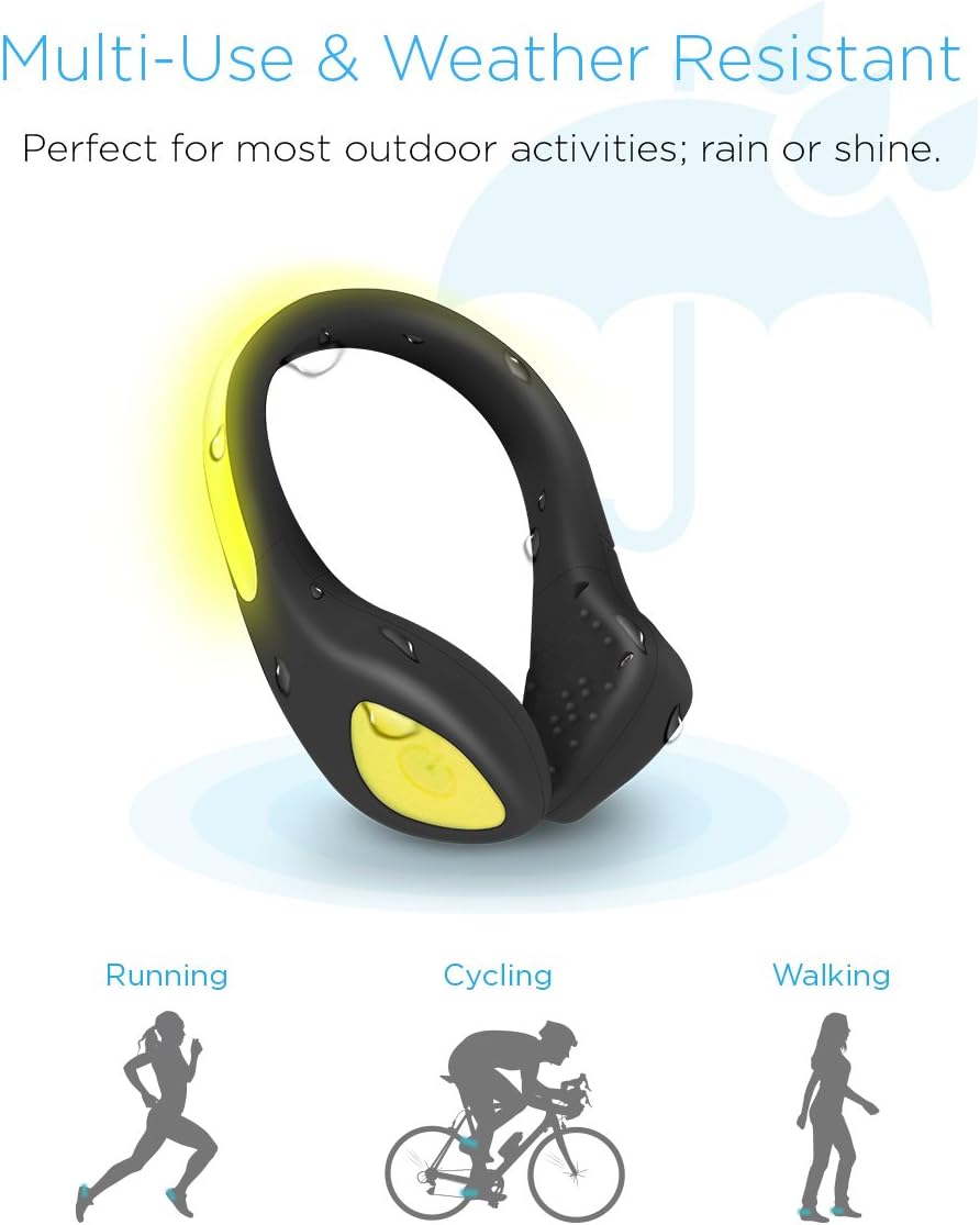 Aduro Shoe Lights Night Running Lights for Runners Light Reflective Color Strides for Running (2X Pack), Cycling, Walking for Increased Visibility & Safety