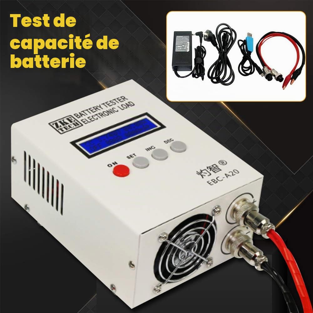 EBC-A20 Testeur de capacité de batterie 85W, Fonctions charge/décharge, Écran LCD, Test de performance batterie