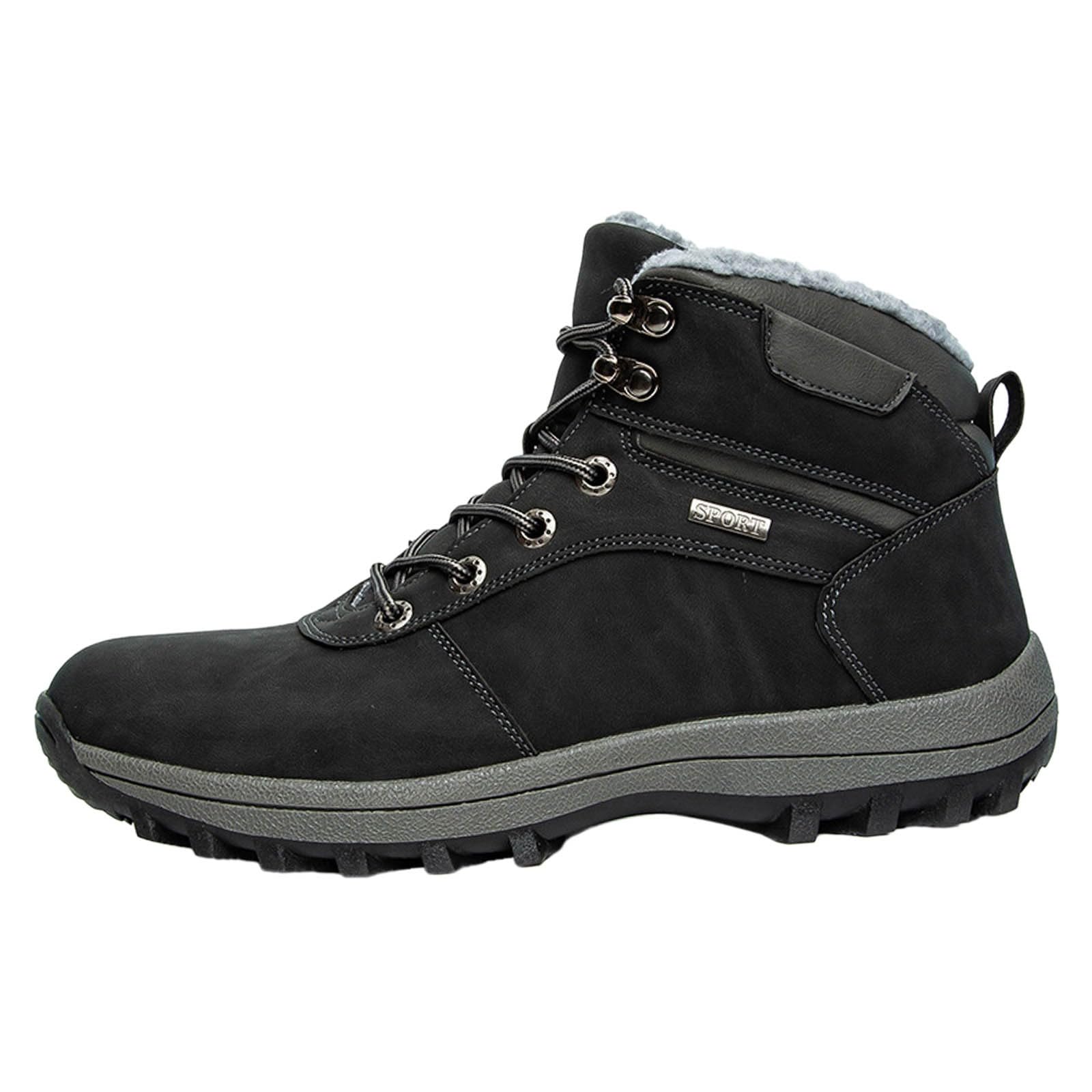 Ocio Temporada fría, Nieve algodón Acolchado, Botas Altas, Zapatos Transpirables para Estudiantes y Adolescentes, Hombre, Antideslizantes y cálidos para el frío_2