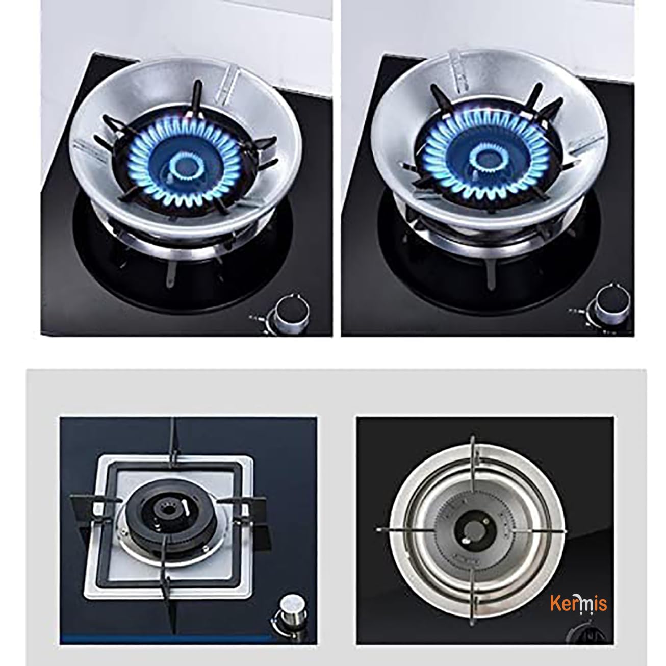 KERMIS gas stove burners | gas stove| gas stove stand | gas saver | kitchen accessories items | max gas savior | Chula stand Stove Protector | Energy saving Stand for Gas 2