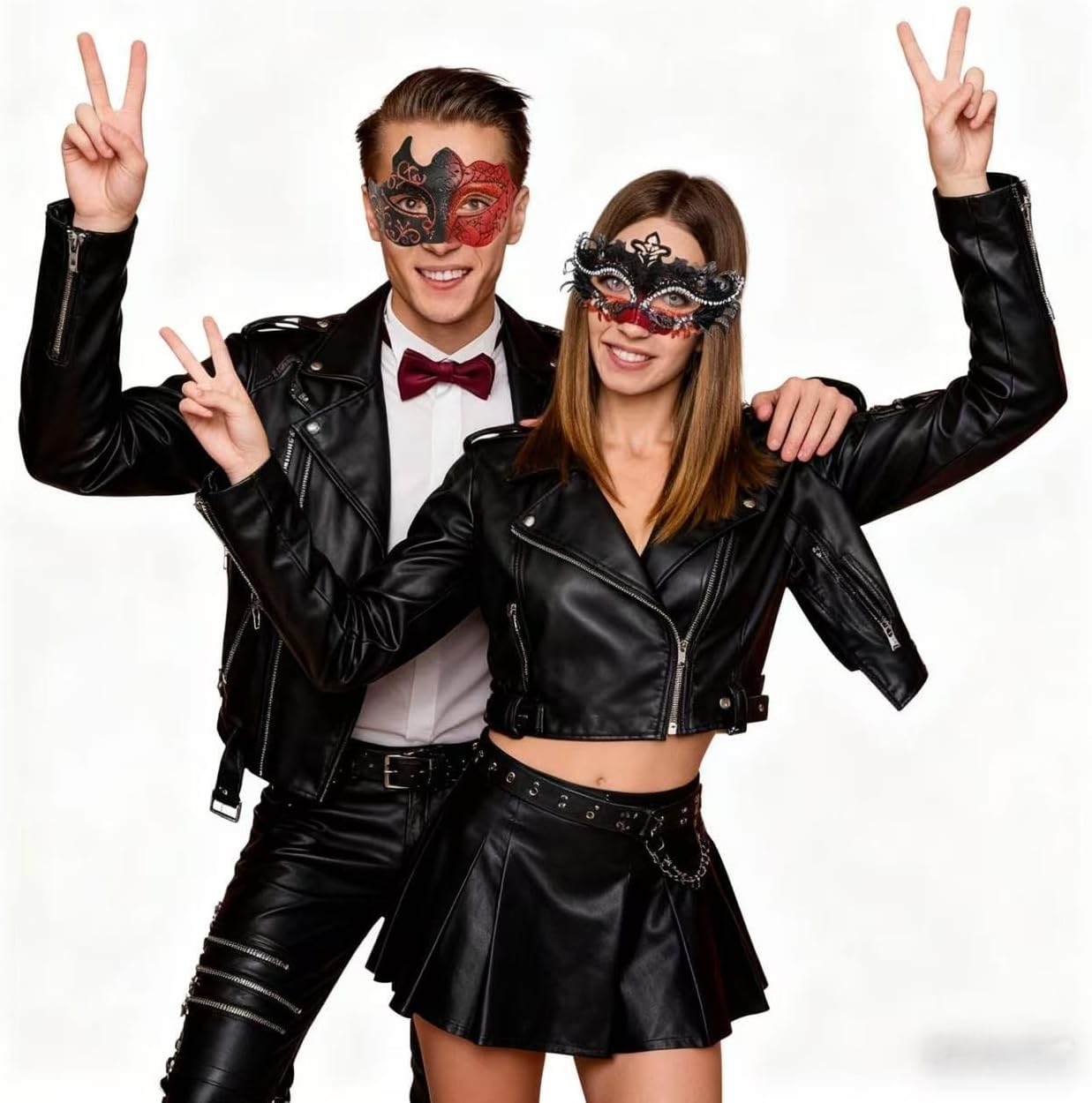 Couples' Masquerade Masks,Venice Painted Masks Halloween Parties Metal Plastic Lace Carnival Goggles - Image 8