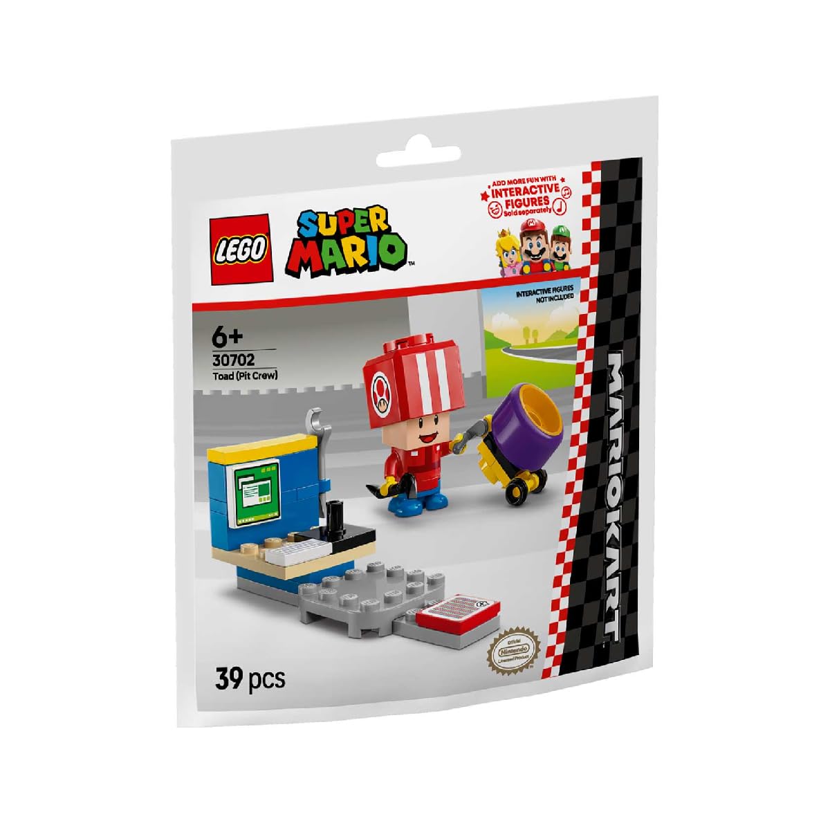 LEGO Super Mario Toad Pit Crew Building Set 30702, Mario Kart
