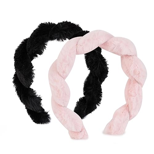 Agirlvct Diadema para lavar la cara, diademas faciales de spa, suave y bonita banda de lana de cordero para el cuidado de la piel, maquillaje para