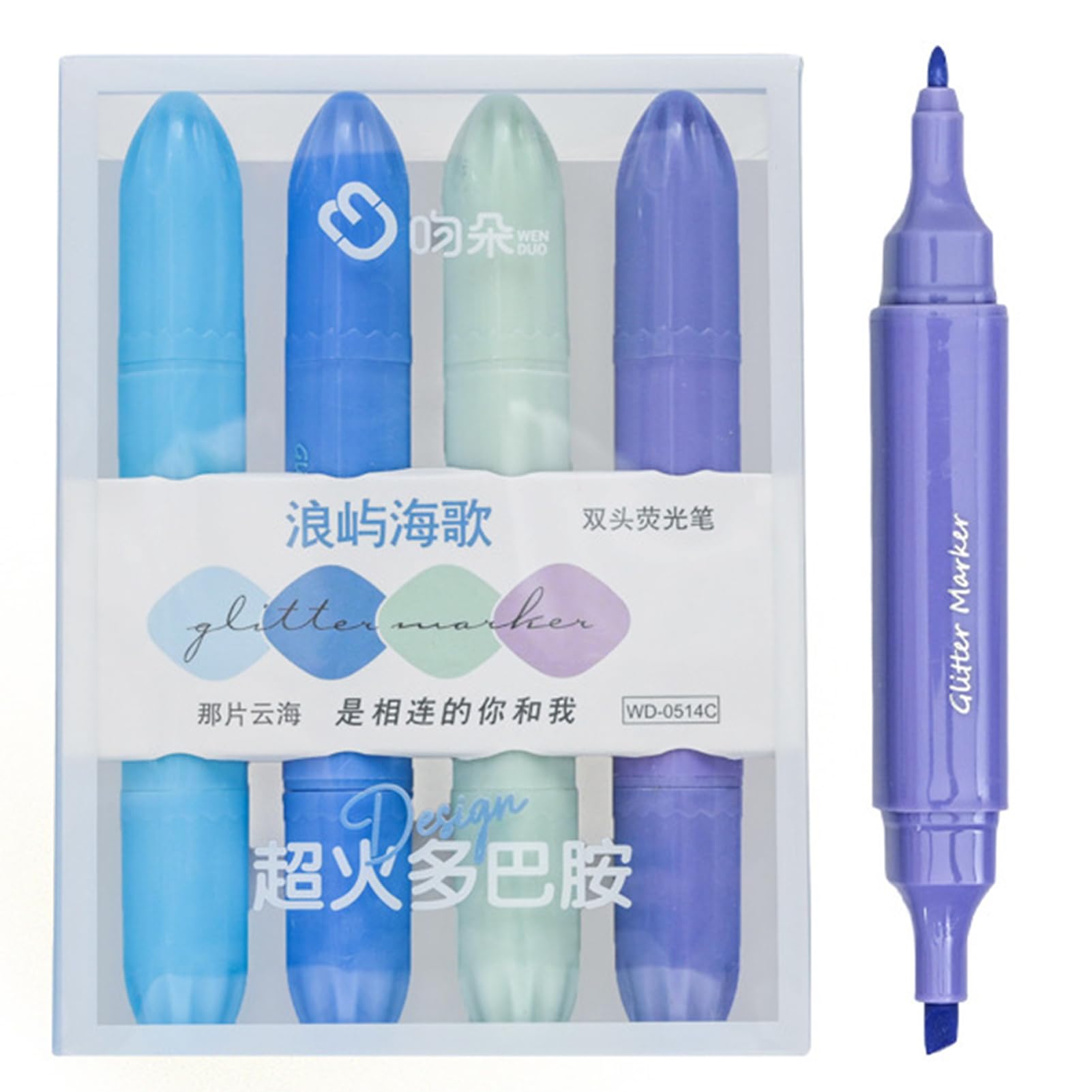 Ausgefallene Textmarker | 4-teiliges Doppelend-Textmarker-Set
