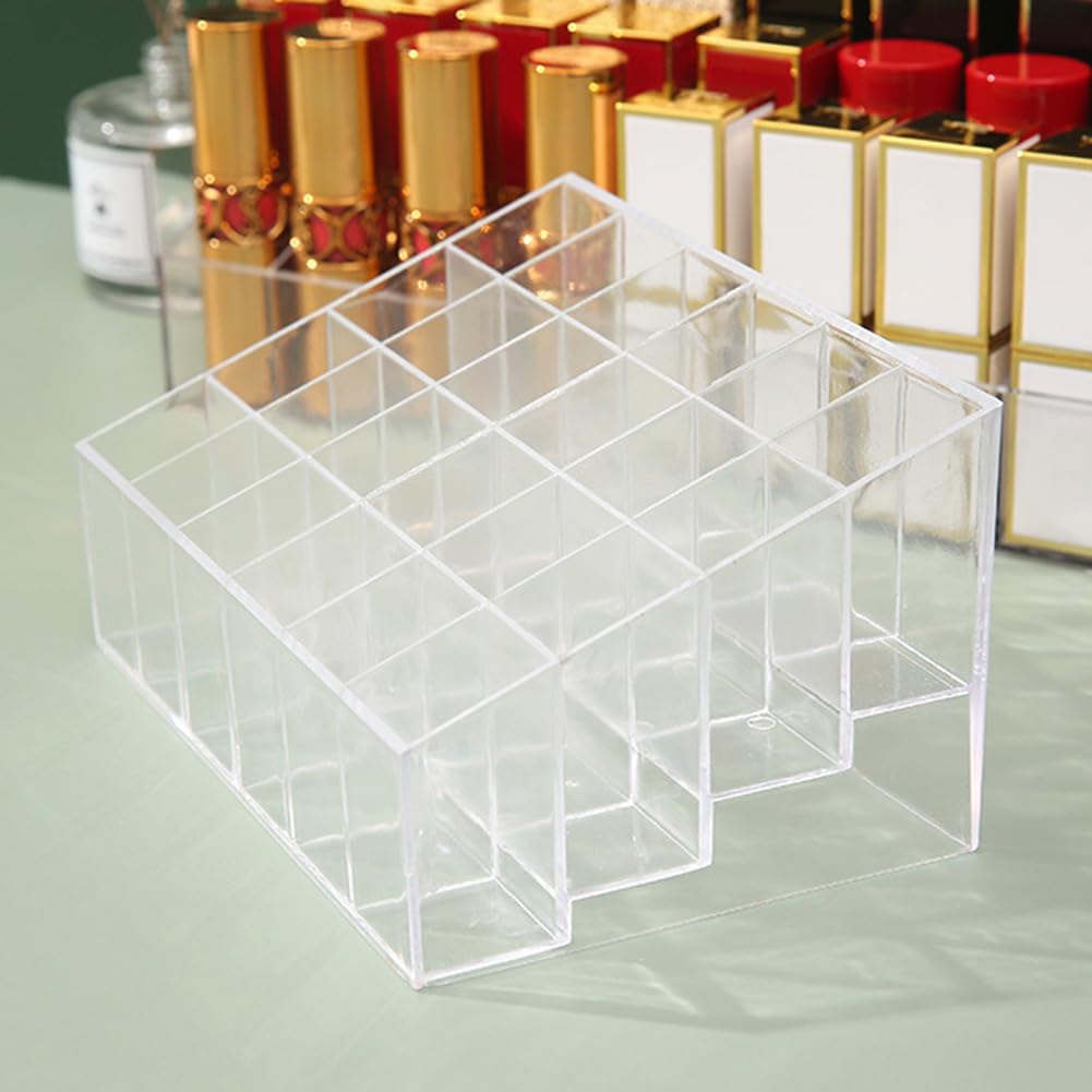 Boîte De Rangement Acrylique Transparent 24 Compartiments - Pour Vernis à Ongles, Huiles Essentielles, Maquillage - Organisateur étagé 4 Niveaux (16x11x7 Cm)