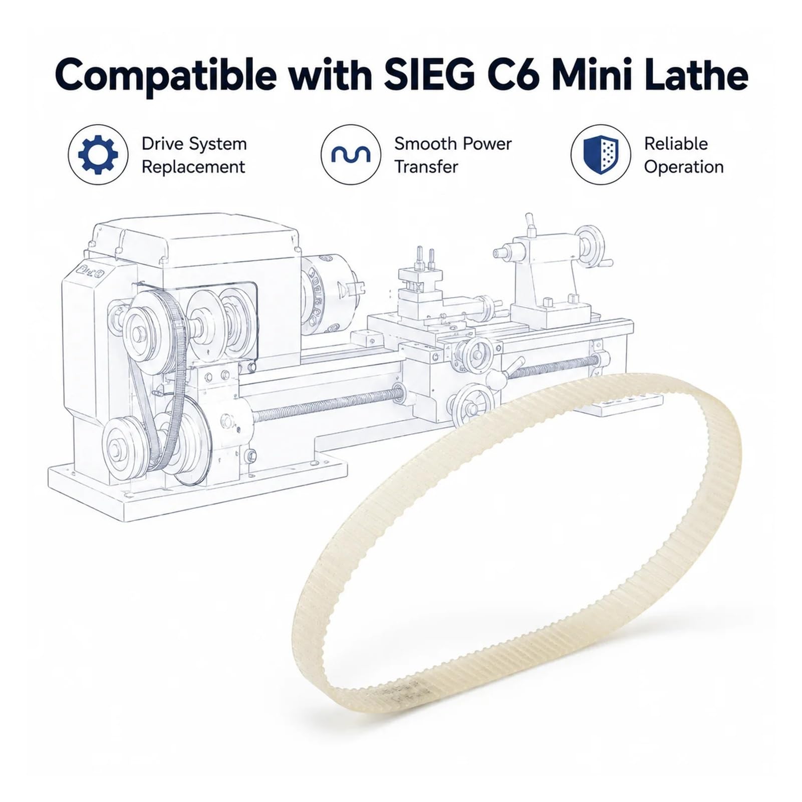 Lathe Timing Belt | 124T M1.5x124Tx15mm Silicone Toothed Synchronous Motor Transmission(5pcs)