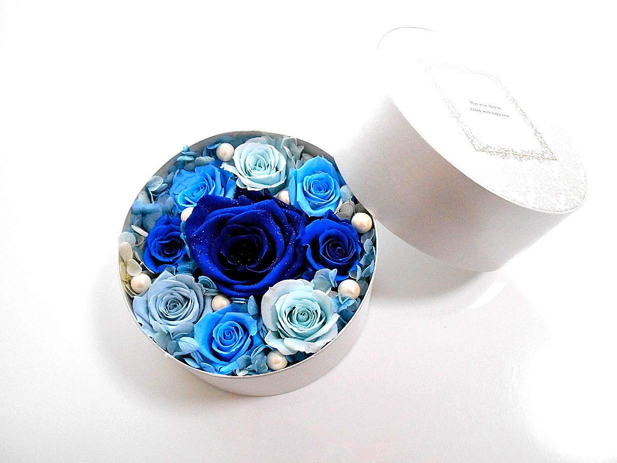 Amazon｜クリスマス プリザーブドフラワー 青いバラ ブルーローズ 退職