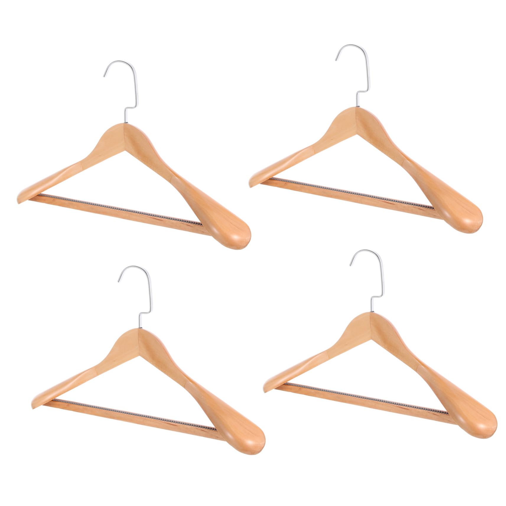 Happyyami 4pcs Wooden Clothing Hanger Wide Hangers for Clothes Suit No Rough Edges Cedar