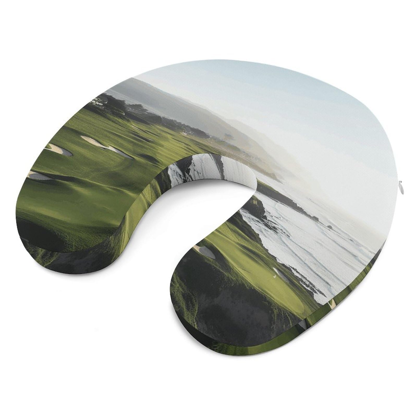 Almohada en forma de U para campo de golf, núcleo de almohada de espuma viscoelástica, cojín, proporciona apoyo para el cuello, almohada de viaje, adecuada para aviones, coches, hogares y