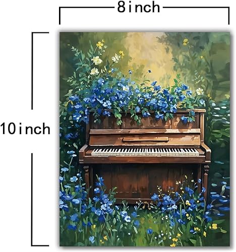 Miniatura 2 de Arte de pared con música retro, impresión en lienzo botánico de acuarela, instrumento musical y impresión de flores, póster de música rock para sala