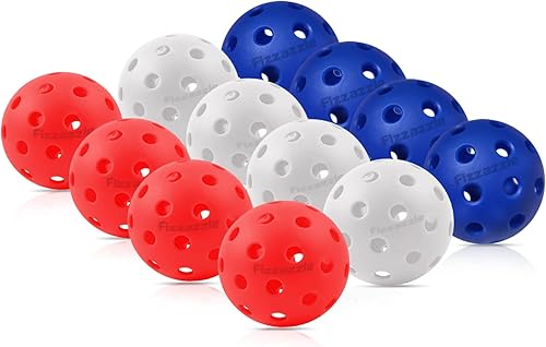 Vista 8 de Fizzazzle Bolas de pickleball para exteriores, 40 agujeros, duraderas, de alto rebote aprobadas por USAPA, bolas de pickleball para torneo de vuelo