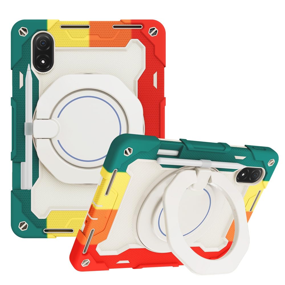 Funda Honor Pad V8 Pro JZ con soporte de anillo giratorio y correa rojo 8