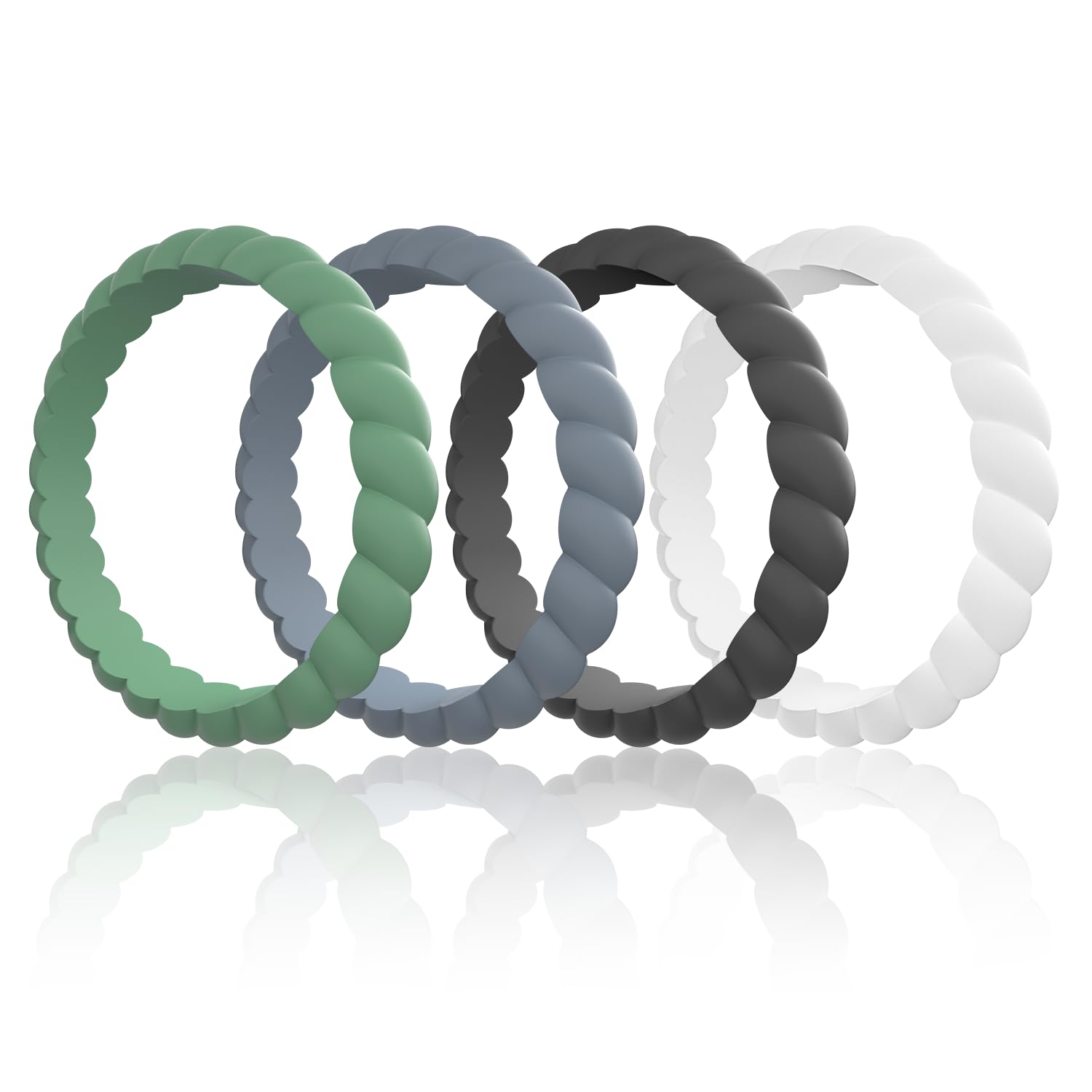 Egnaro Women's Silicone Anniversary Wedding Ring 2.5mm Wide 1.8mm Thick