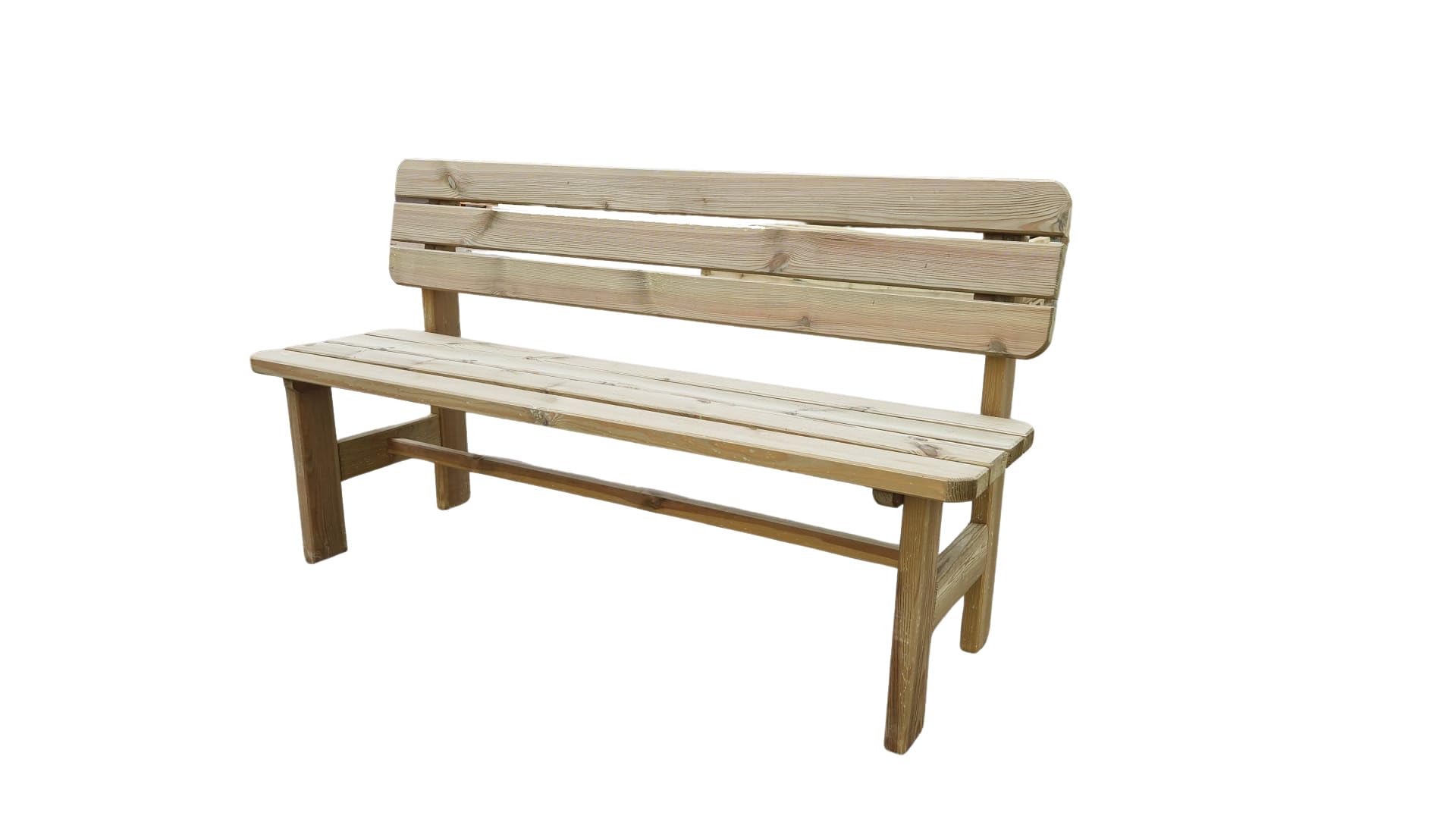 AVANTI TRENDSTORE - Riccione - Panca da Giardino in Legno Massiccio di Pino, Trattamento in Autoclave Verde, 150 cm