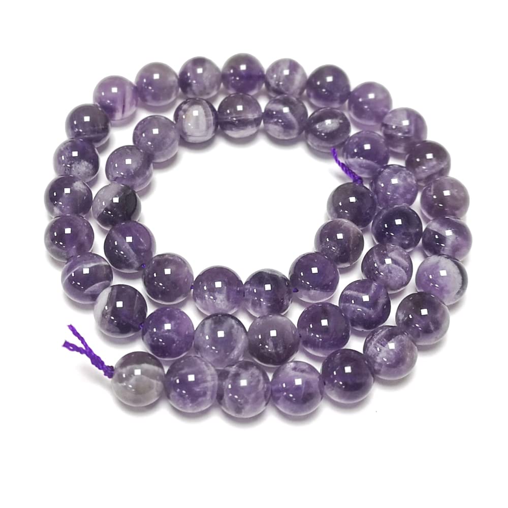 Charming Beads Purple Chevron Amethyst Beads Plain Round 8Mm Strand Of 43+