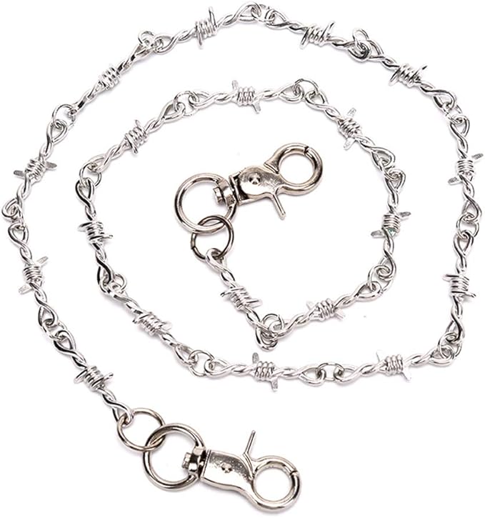 Qingsi 1 Pack Hip Hop Punk Long Chain Biker Wallet Chain