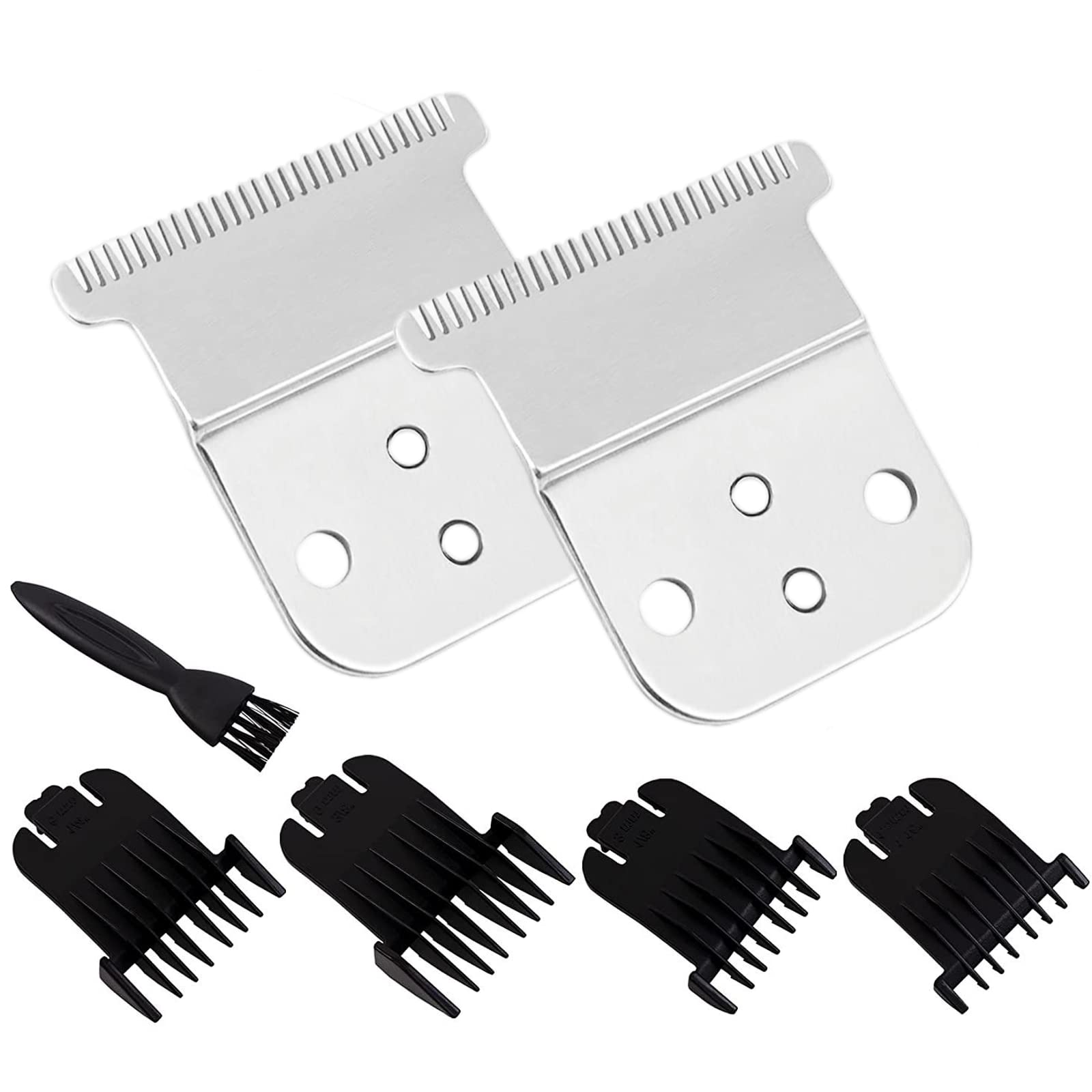 BESTBOMG Professional Slimline Pro Li Replacement Blade Set Compatible With Andis D7 D8 Trimmer Replacement T Blade Compatible With Andis Slimline Pro Li D7/D8 Hair Clipper Trimmer. 2Pack (Silver)