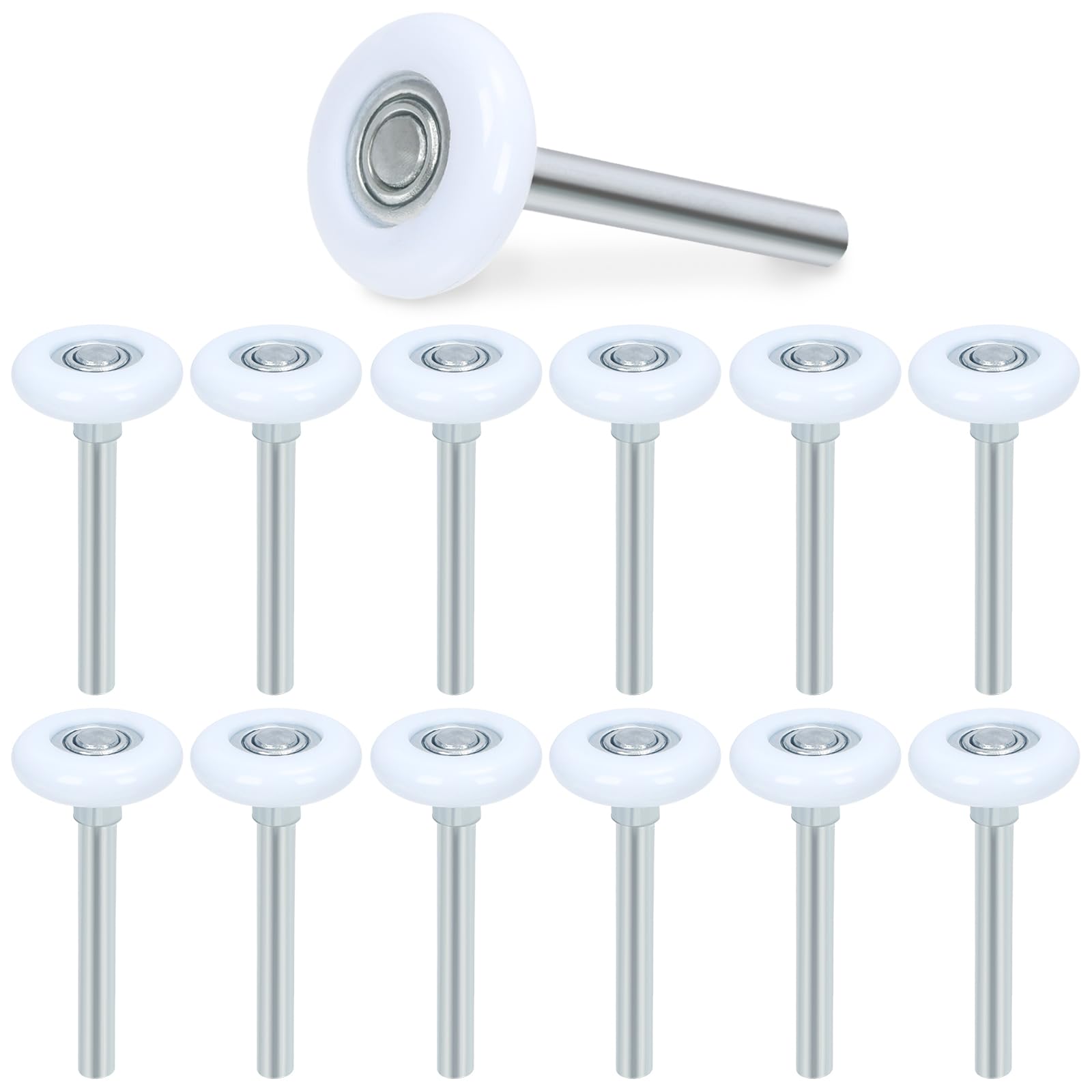 Swpeet 10Pcs Quiet Garage Door Rollers Nylon Door Wheels Replacement Garage Roller, Reinforced Dual Cage