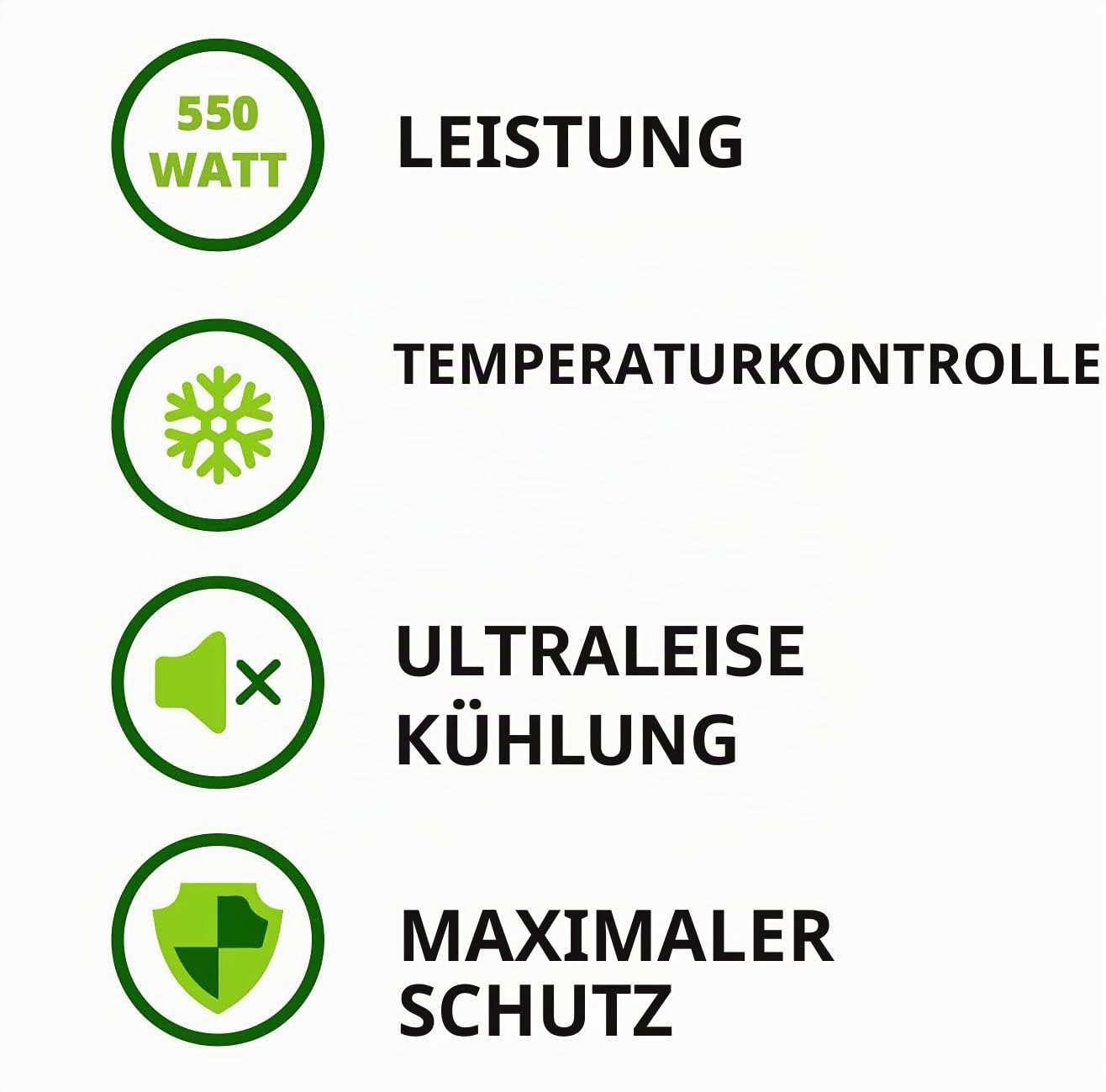 Tecnoware Power Systems - ATX Free Silent 550 Netzteil, 12 cm Leiser Ventilator, 2 x SATA, 1 x 24-polig, 1 x 12V 4+4-polig, 2 x Molex, Überspannungsschutz, CE- und Rohs-Zertifizierung, 550