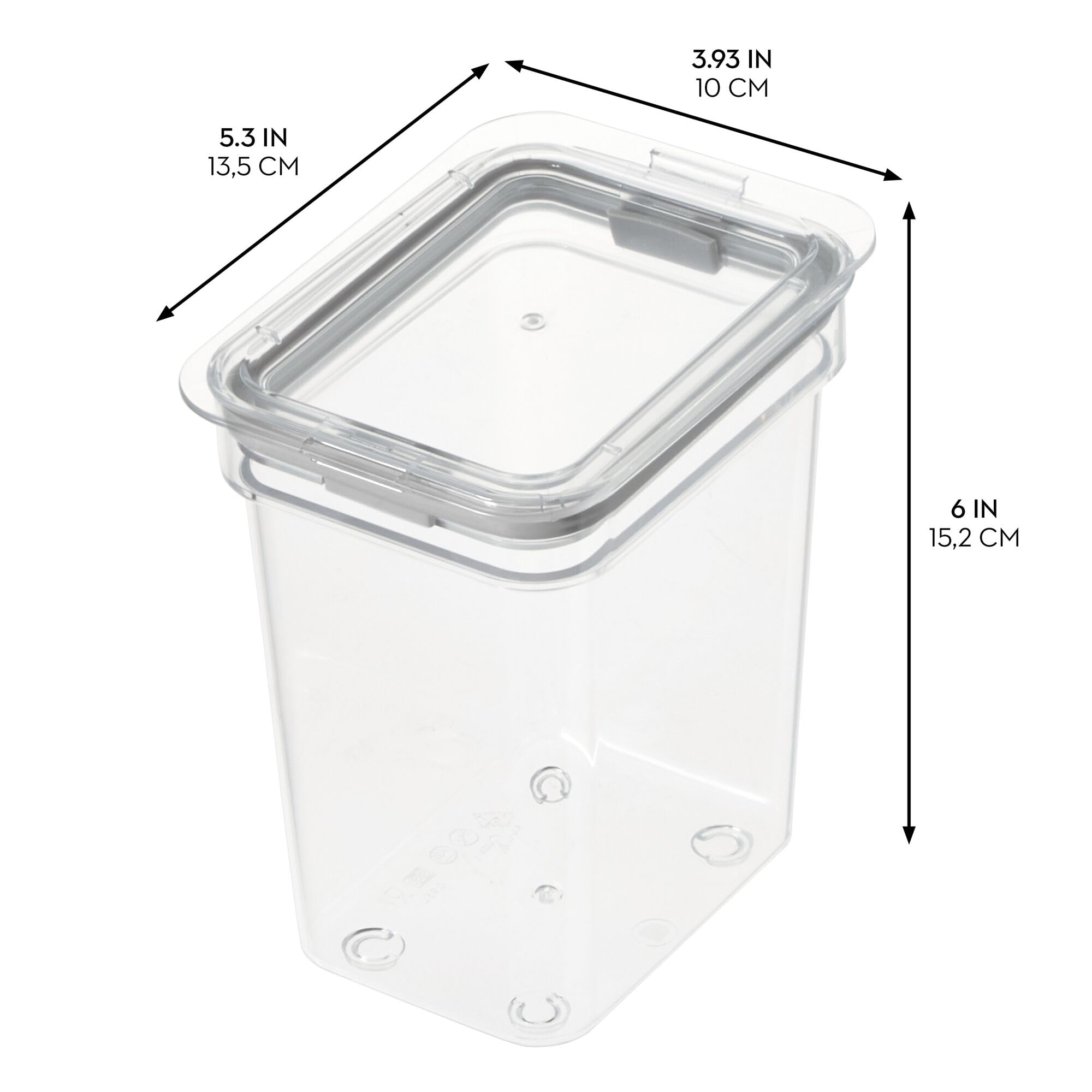 InterDesign iDesign - Set di 4 contenitori piccoli per alimenti con coperchio ermetico, per cucina o dispensa, colore: trasparente