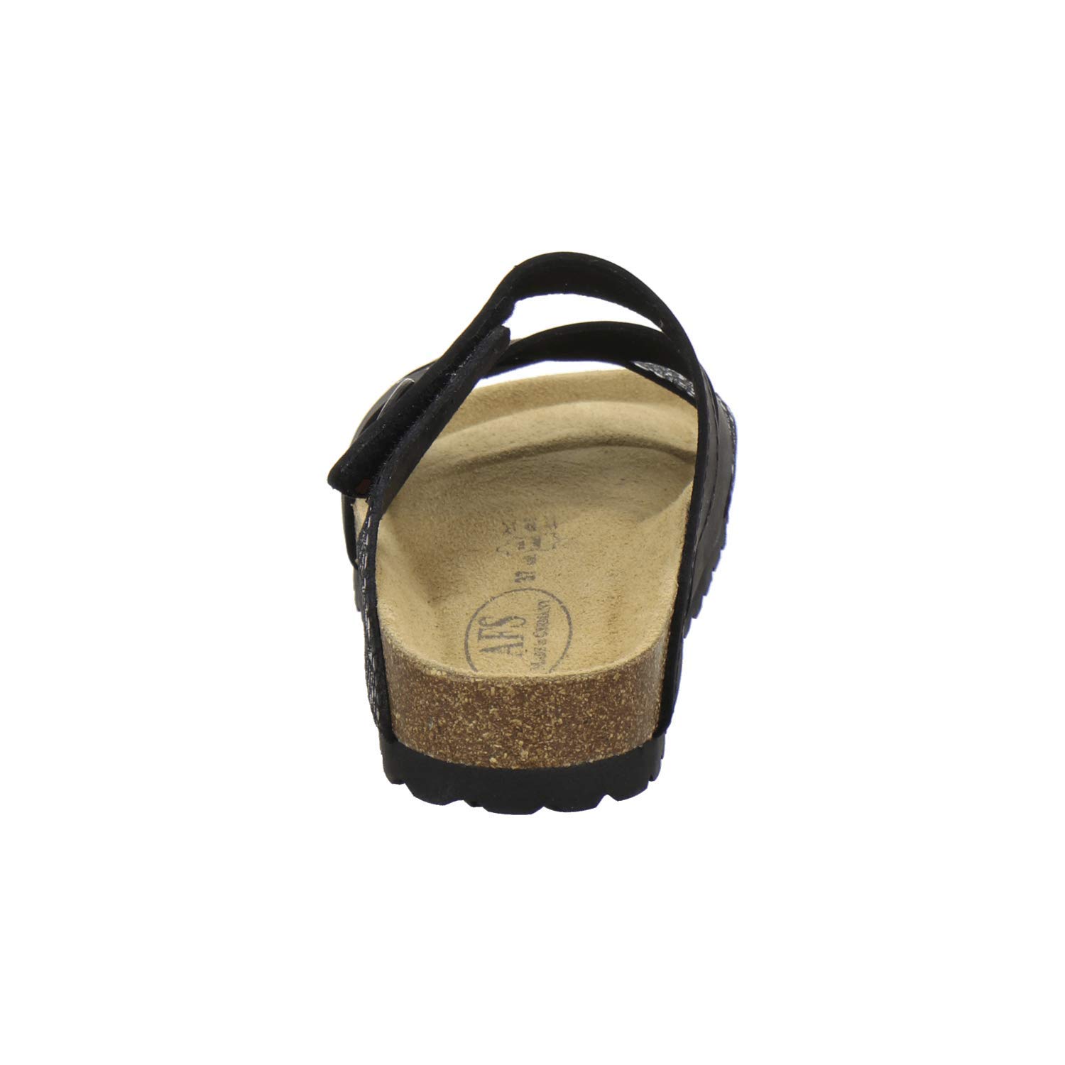 AFS-Schuhe 2120 Damen Pantoletten aus Leder mit Klettverschluss, Bequeme Hausschuhe für Frauen mit Fußbett, Made in Germany