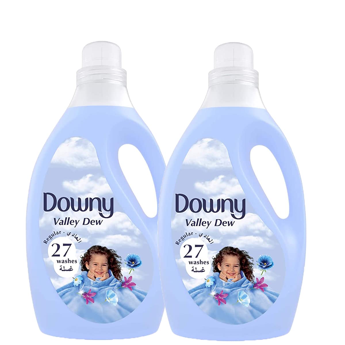 Downy Fabric Softener, Valley Dew Scent, Fabric and Wrinkle Protector, Long-Lasting Freshness,3 liters(PACK OF 2)