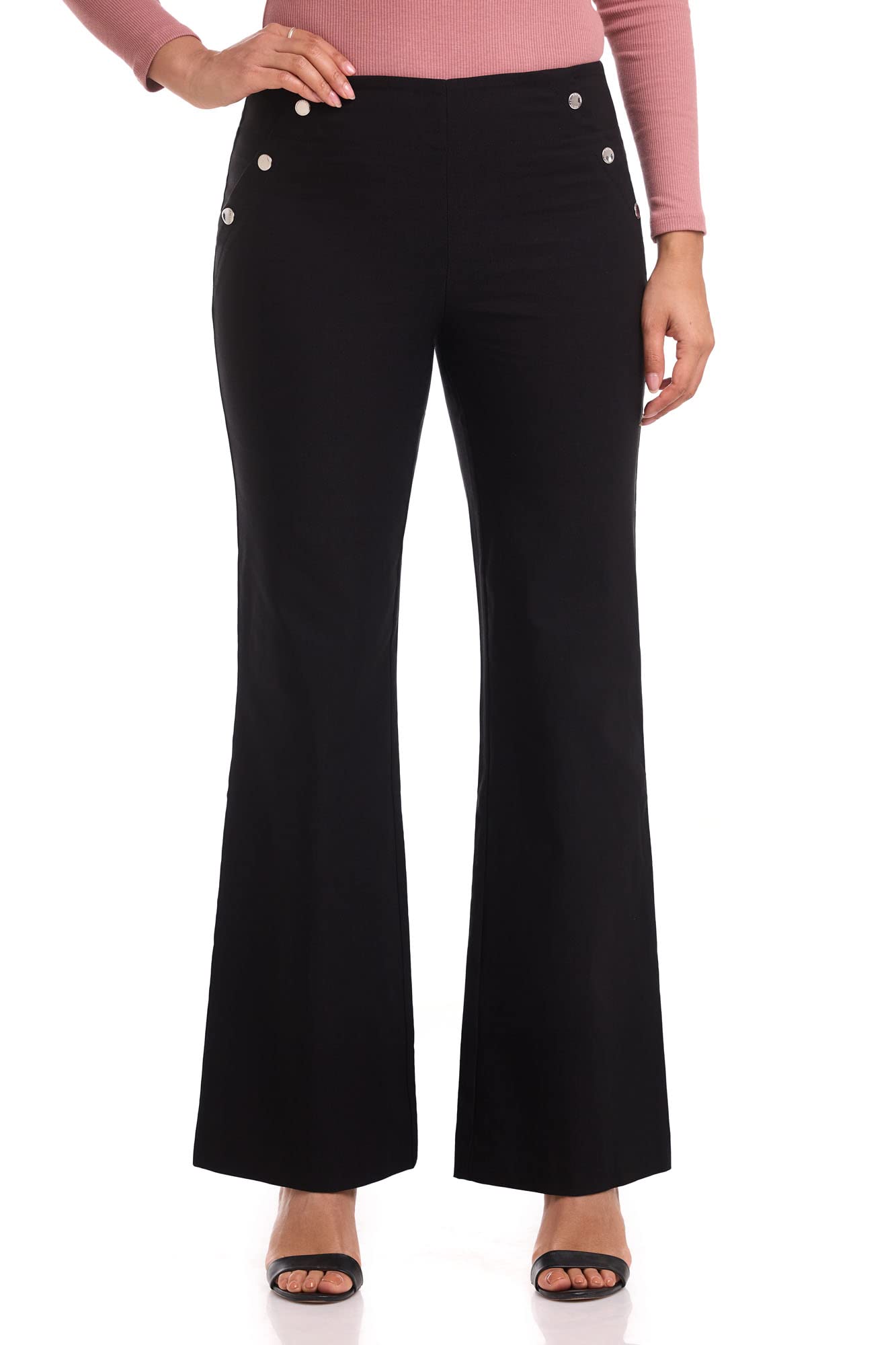 Rekucci Womens Comfort Wide Leg Pull-On Pant