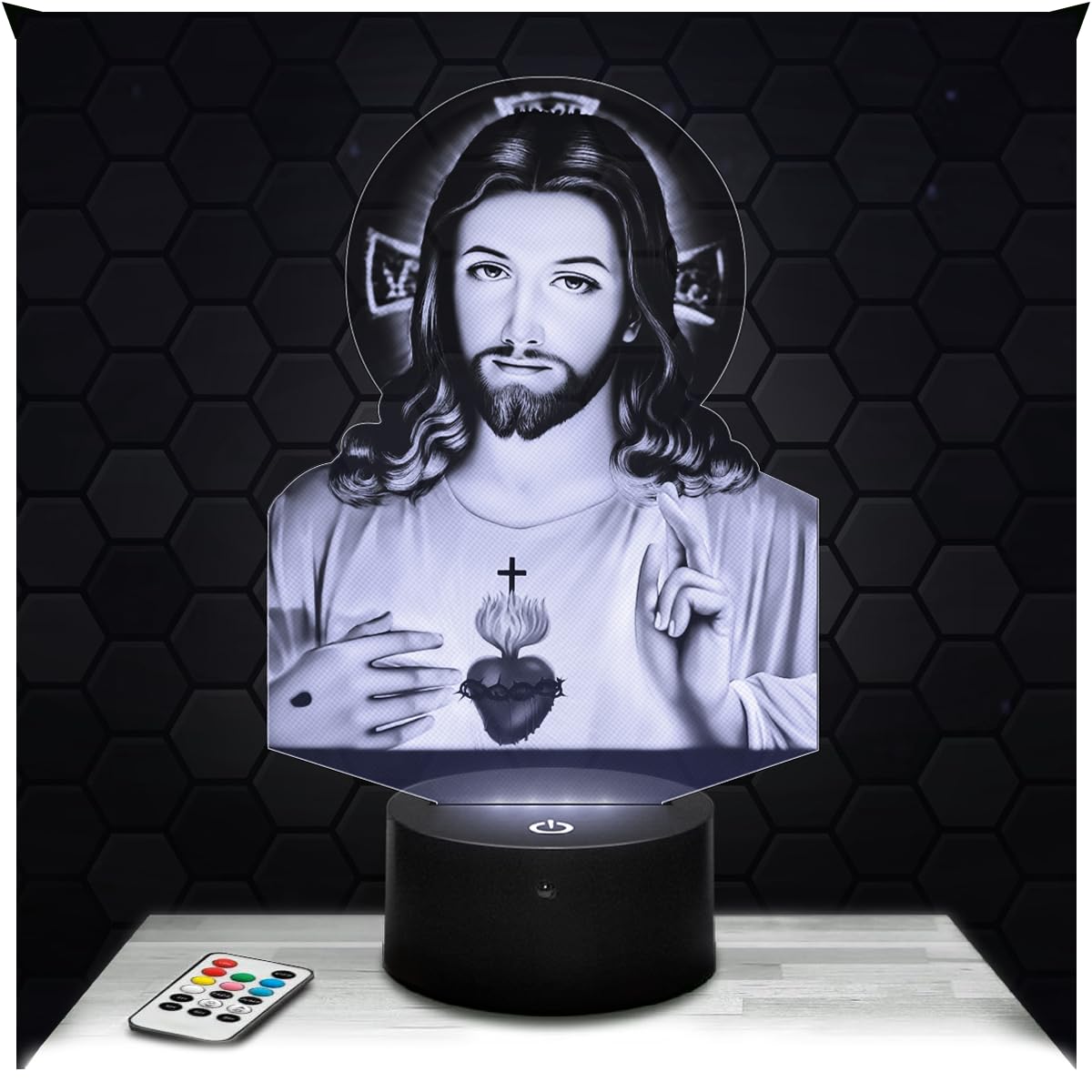 Lampephoto.fr - Jesus Christ Religion 3D Lamp Catholic Christian Decoration, Gift idea for Men, Women Jesus Christ Religion Object Night Light Deco, Original Christmas, gift idea for Men and Women TOP