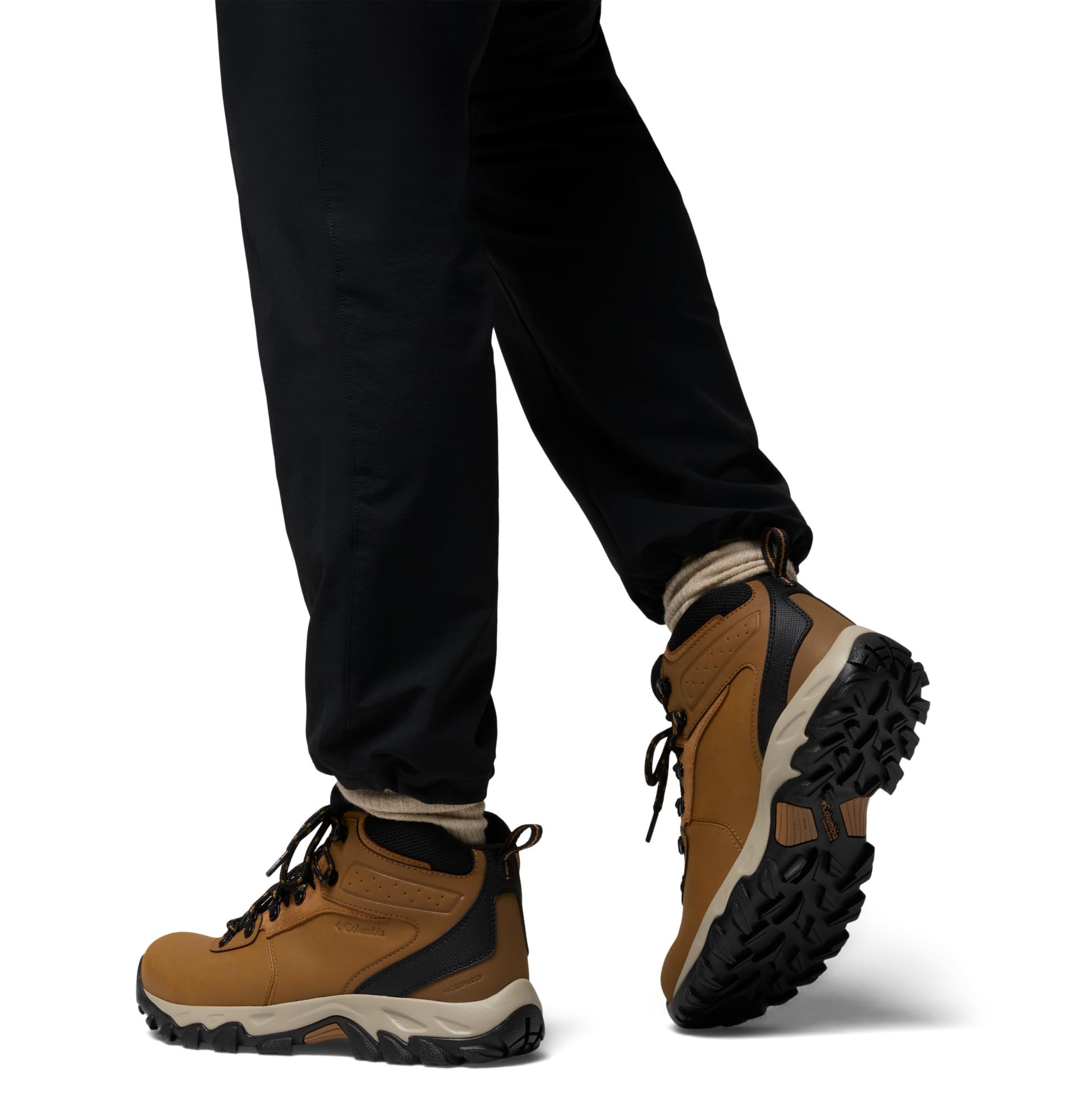 Columbia Newton Ridge Plus 2 Wp, Scarponi da trekking ed escursionismo impermeabili a vita media Uomo, Elk/Black, 50 EU | Waterproof leather hiker with cushioned support; Color: Elk, Black, Size: 16 UK