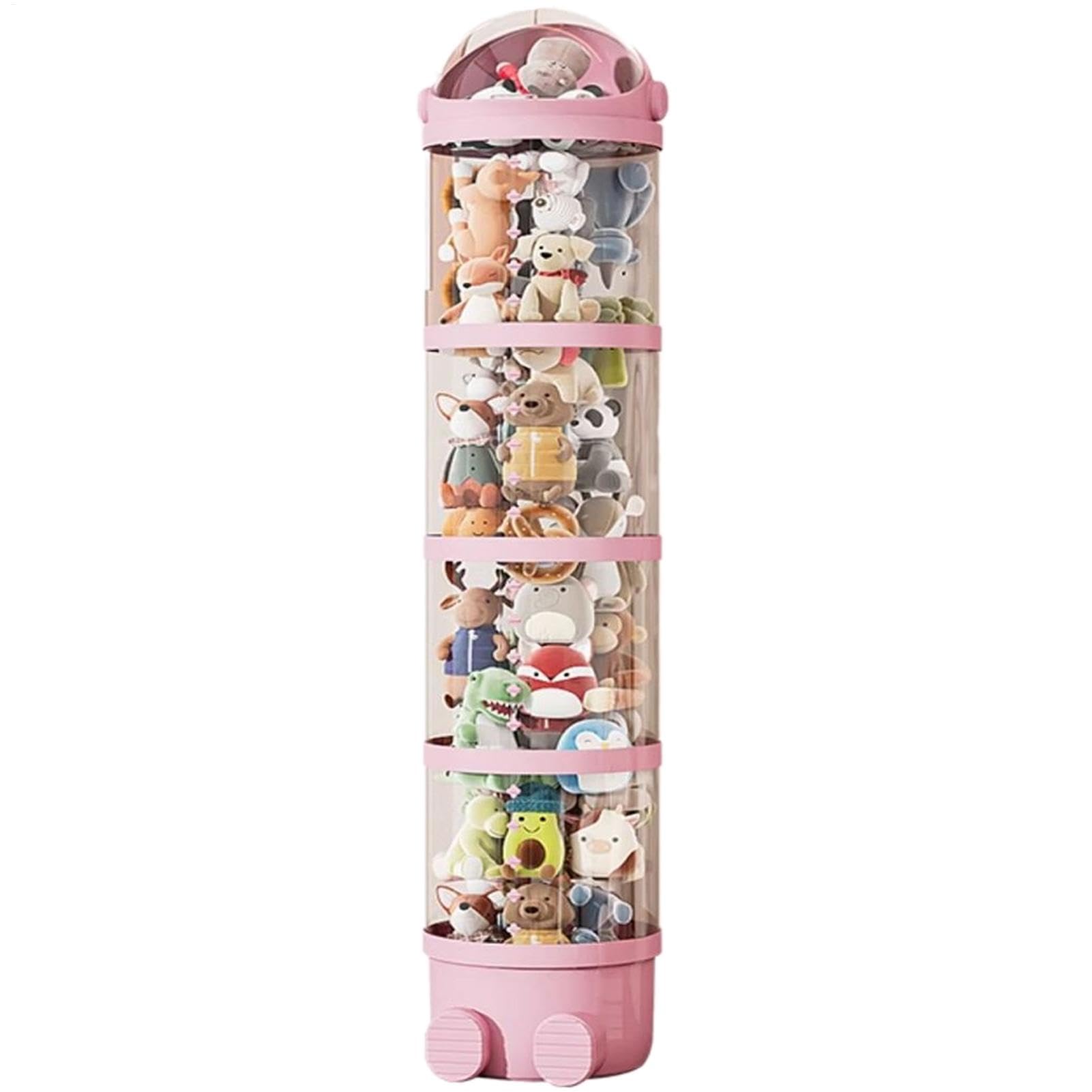 Grande organizer per peluche - Torre trasparente per animali di peluche, Zoo portaoggetti per animali di peluche | Tubo portaoggetti per animali di peluche con maniglia, Scatola portaoggetti trasparen
