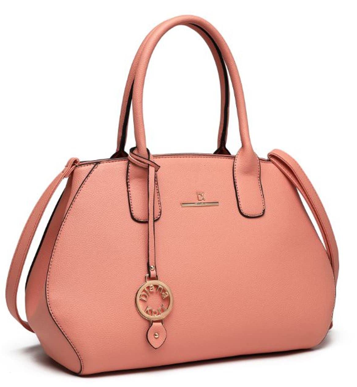 Diana Korr Faux Leather Women & Girls Handbags Purse, Stylish Fashion Shoulder & Crossbody Bag With Long Strap (Peach) (B0BSXKW8S9) Amazon Price History, Amazon Price Tracker