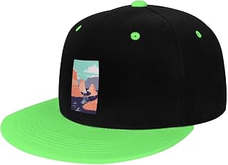 Lake Powell and Reflection Canyon Glen Canyon National Recreation Area Utah USA Snapback Hat Flat Bill Hat Baseball Cap for Men Women Flat Brim Hats Green