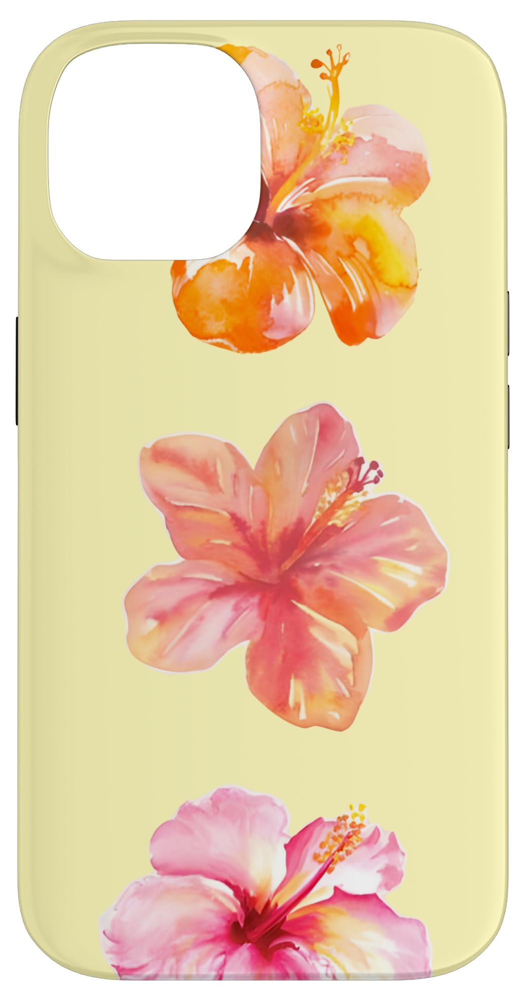 Coquette Girly Hibiscus Summer Hawaiian Butter Yellow Case for iPhone 14