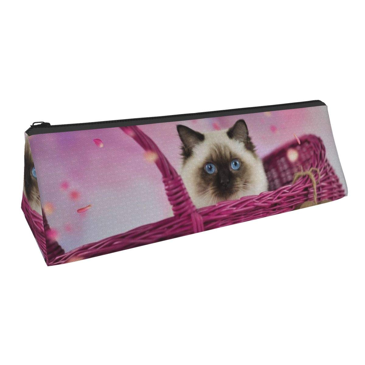 Amazon ペンケース ペンポーチ シャム猫 紫 男子 女子 筆箱 化粧ポーチ 収納 小物入れ おしゃれ かわいい 大容量 三角 ポリエステル 中学生 シンプル オフィス用 個性 高校生 Bolaco ペンケース 文房具 オフィス用品