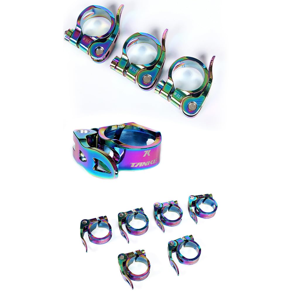 Morsetto Reggisella Bici In Alluminio - Per MTB E Strada, Diametro 31.8mm, Anodizzato Nero, Peso 23g