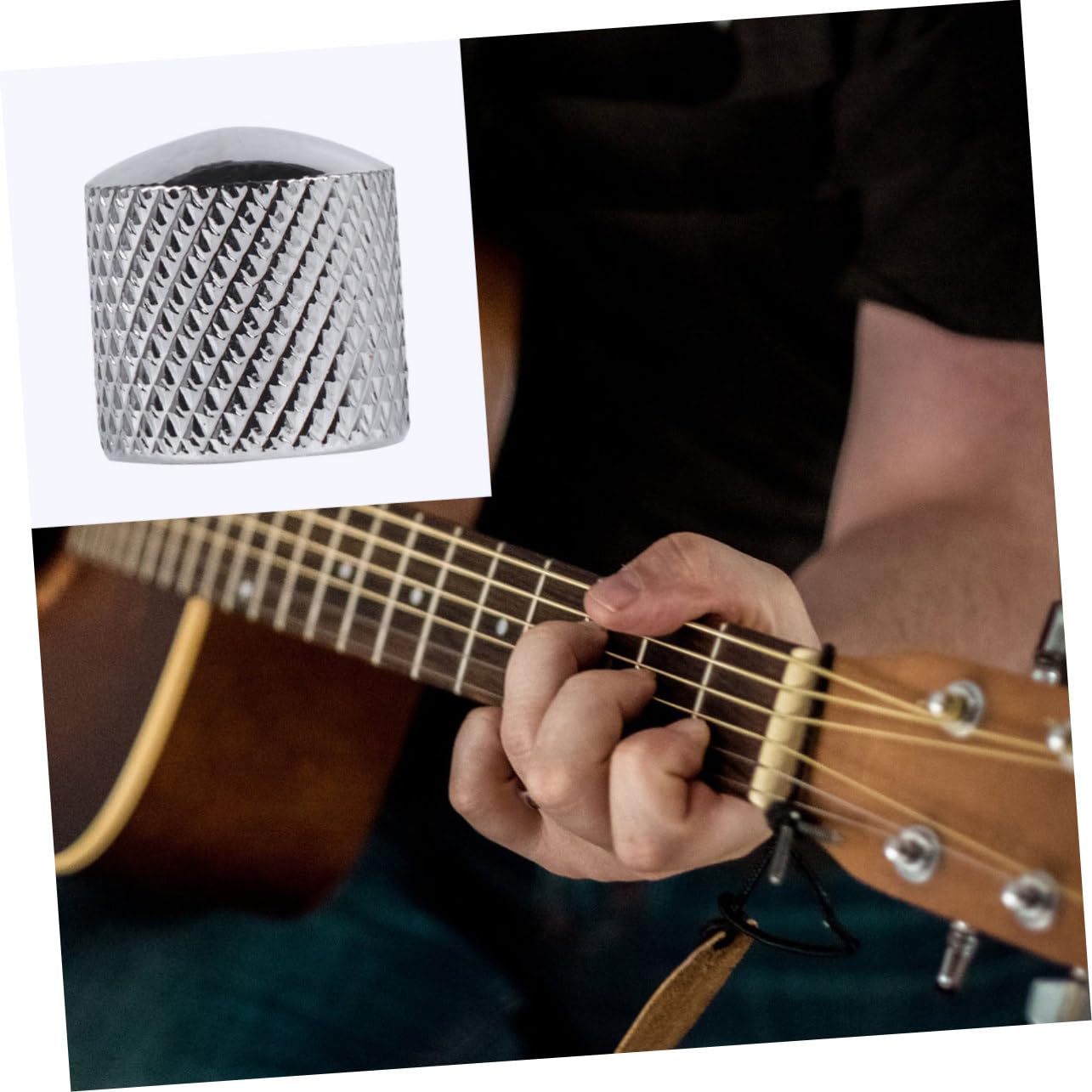 BESTonZON 4pcs Metal Dome Knobs Bass Guitar Tone Control Knobs Volume Replacement for Guitar Bass