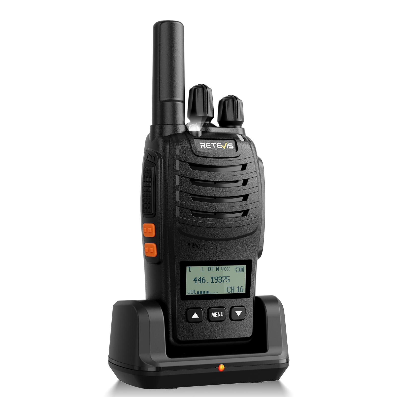 Retevis H777H Walkie Talkie Con Schermo, Ricarica USB-C, Torcia E Allarme - 3 Pezzi, Per Negozi, Sicurezza, Eventi
