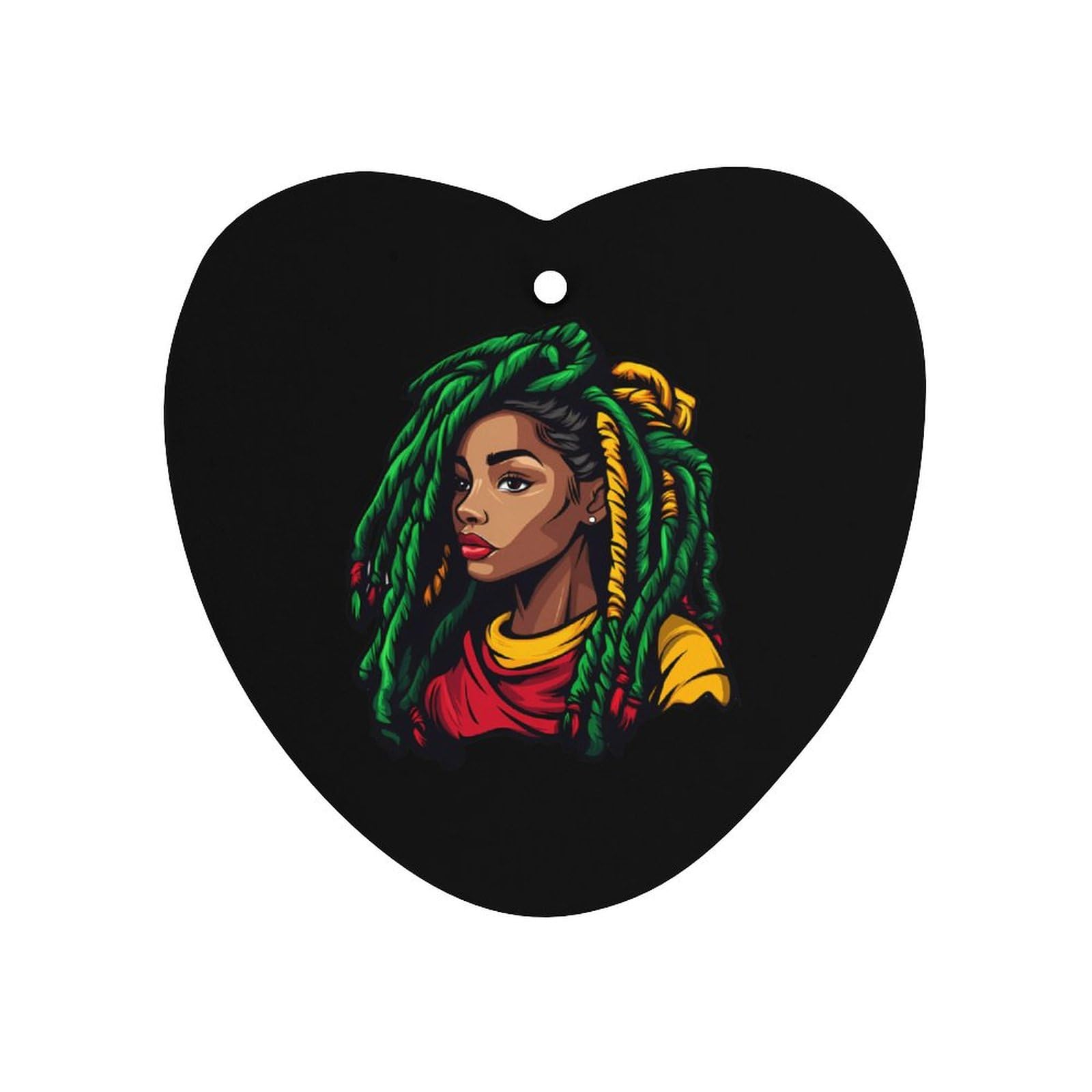 Rasta Colours Dreadlocks Woman Car Air Freshener Hanging Aromatherapy Tablets for Car Accessories Love form