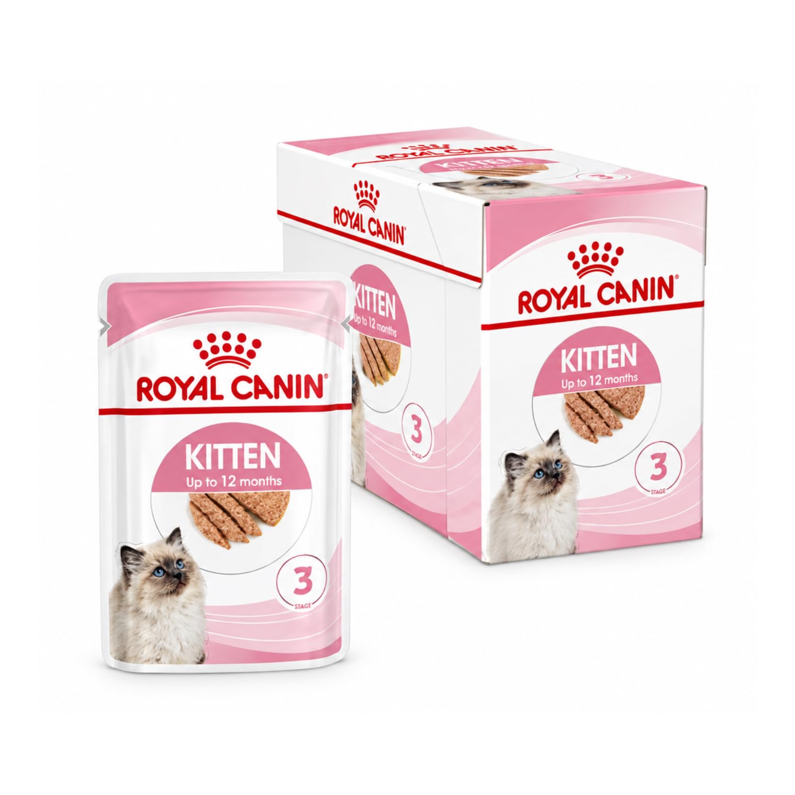 ROYAL CANIN Kitten Mousse en Salsa | 12 x 85 g | Comida húmeda para Gatos | Especial para Gatitos en la Segunda Fase de Crecimiento hasta los 12 Meses | Textura Blanda