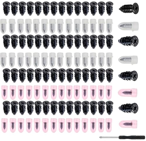 ENWRSGY 60pcs Kit Réparation Pneu Voiture, Kit de Pneu Creve pour Moto, 60 Vis en Caoutchouc Etanches, Outil de Réparation Rapide pour Voiture Moto Vélo Camion, Étanche et Durable,30S+30L